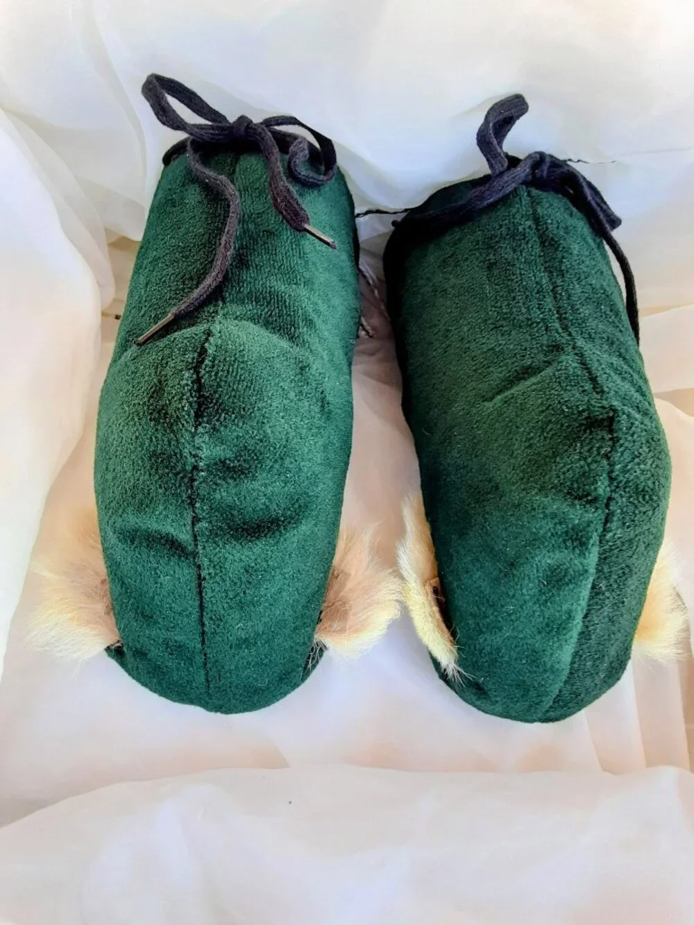 Vintage Chinese Forest Green Velvet Embroidered Dragon Toddler Baby Bootie Boots